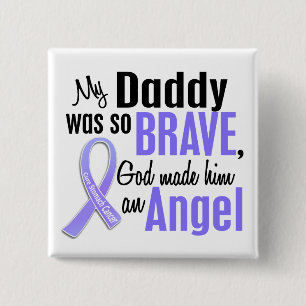 Angel 1 Daddy Stomach Cancer 2 Inch Square Button