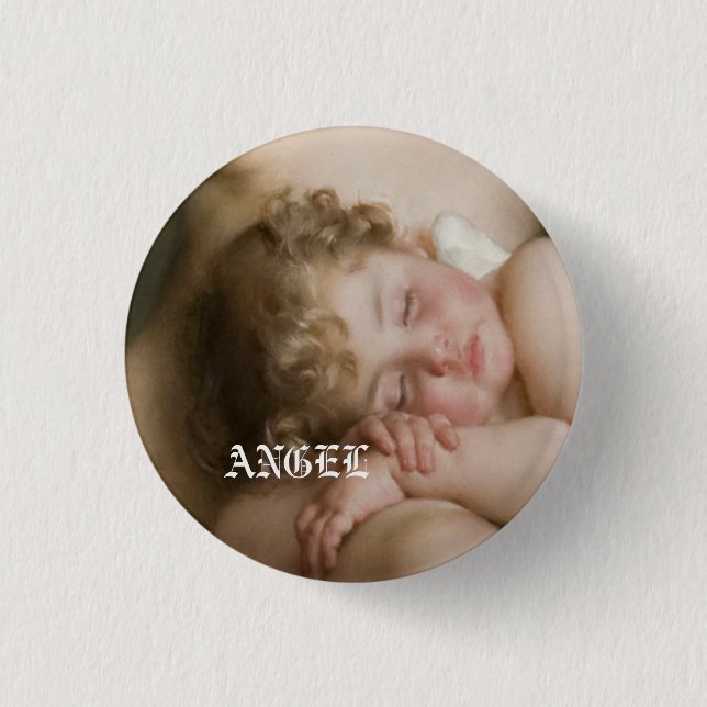angel 1 inch round button (Front)