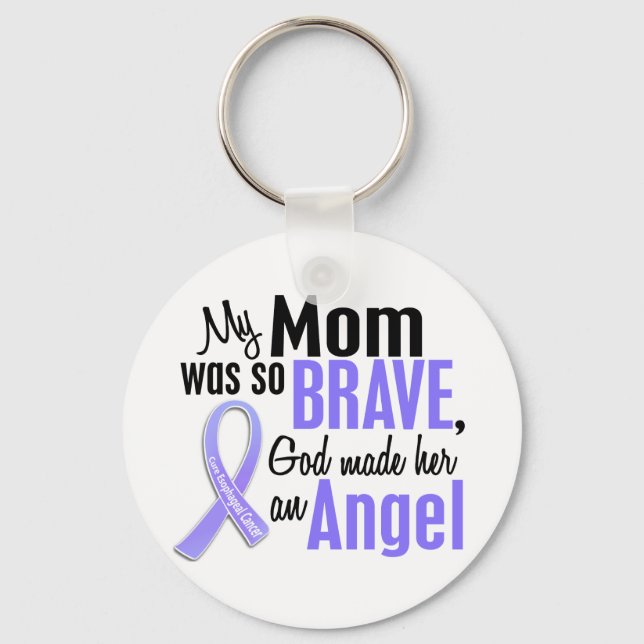 Angel 1 Mom Esophageal Cancer Keychain (Front)