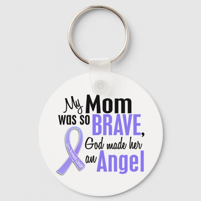 Angel 1 Mom Stomach Cancer Keychain (Front)