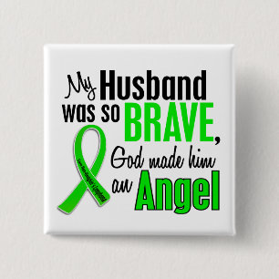 Angel 1 Non-Hodgkin's Lymphoma Husband 2 Inch Square Button