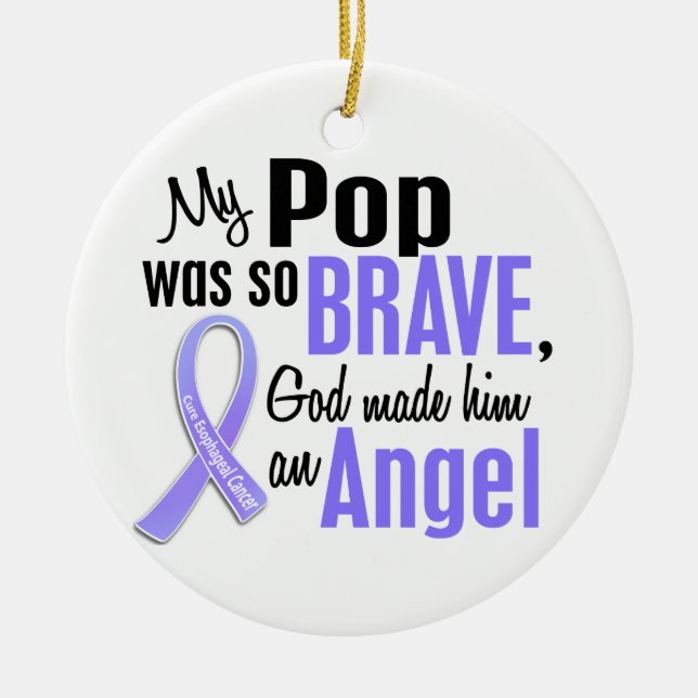 Angel 1 Pop Esophageal Cancer Ceramic Ornament (Front)