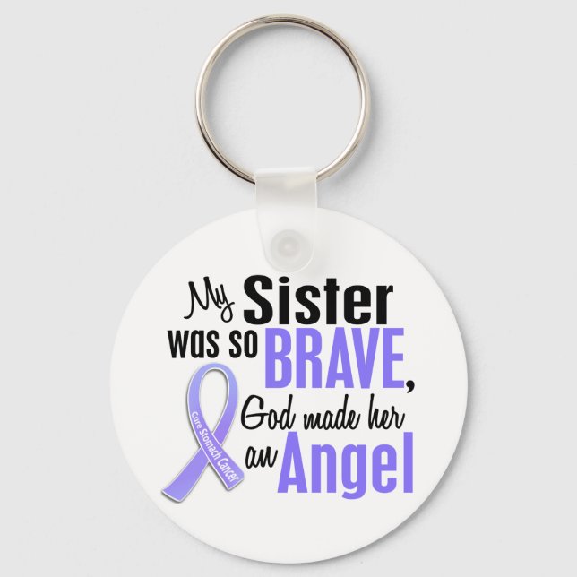 Angel 1 Sister Stomach Cancer Keychain (Front)
