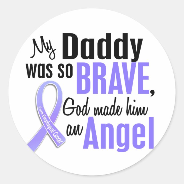 Angel 1Daddy Esophageal Cancer Classic Round Sticker (Front)