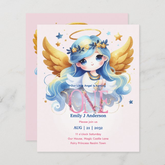 Angel 1st Birthday Fairy Tale Magic Birthday (Front/Back)