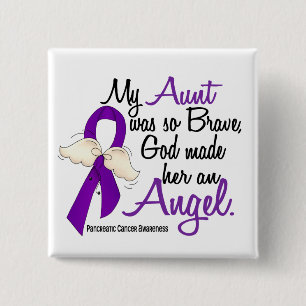 Angel 2 Aunt Pancreatic Cancer Inch Square Button
