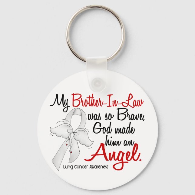 Angel 2 Brother-In-Law Lung Cancer Keychain (Front)