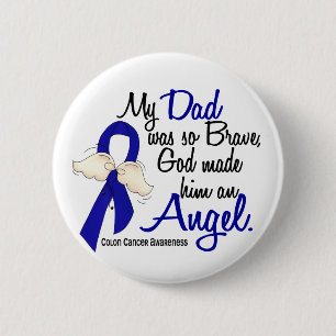 Angel 2 Dad Colon Cancer Inch Round Button