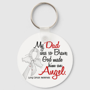 Angel 2 Dad Lung Cancer Keychain