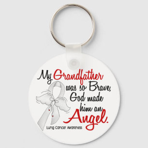 Angel 2 Grandfather Lung Cancer Keychain