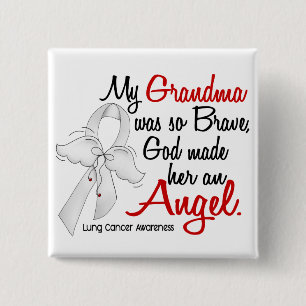 Angel 2 Grandma Lung Cancer Inch Square Button