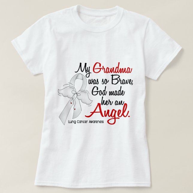Angel 2 Grandma Lung Cancer T-Shirt (Design Front)