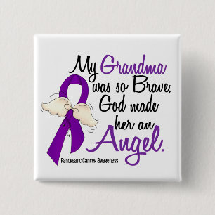 Angel 2 Grandma Pancreatic Cancer Inch Square Button