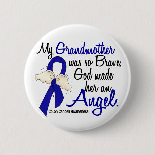 Angel 2 Grandmother Colon Cancer Inch Round Button