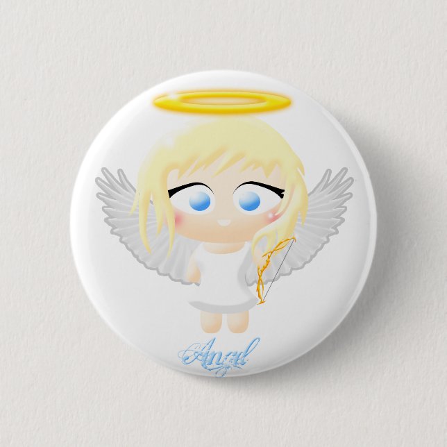 Angel 2 Inch Round Button (Front)