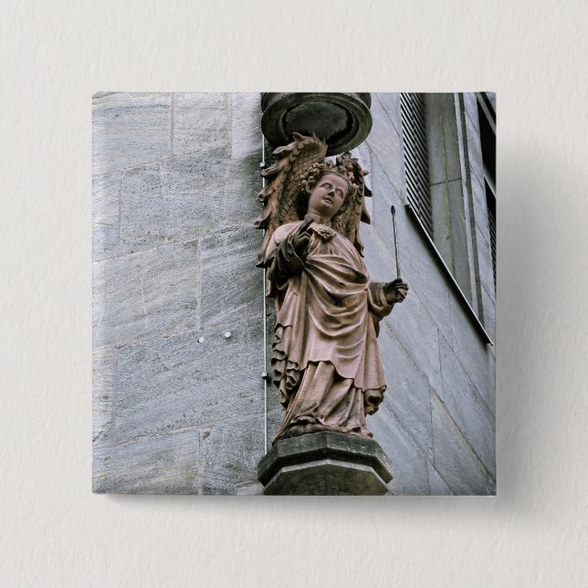 Angel 2 Inch Square Button (Front)