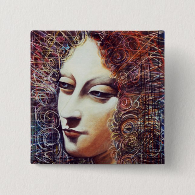 ANGEL 2 INCH SQUARE BUTTON (Front)