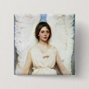 Angel 2 Inch Square Button