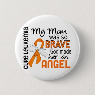 Angel 2 Mom Leukaemia Inch Round Button