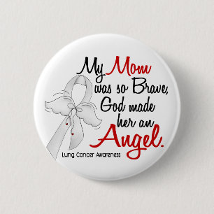 Angel 2 Mom Lung Cancer Inch Round Button