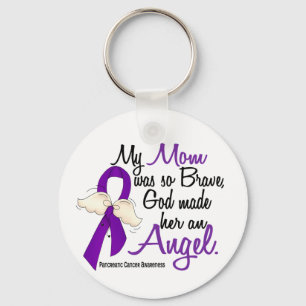 Angel 2 Mom Pancreatic Cancer Keychain