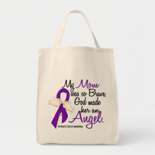 Angel 2 Mom Pancreatic Cancer Tote Bag