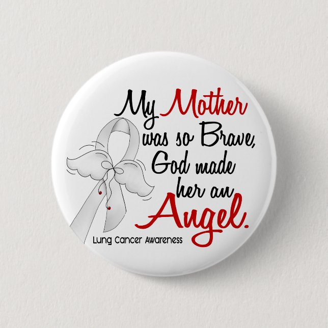 Angel 2 Mother Lung Cancer 2 Inch Round Button (Front)