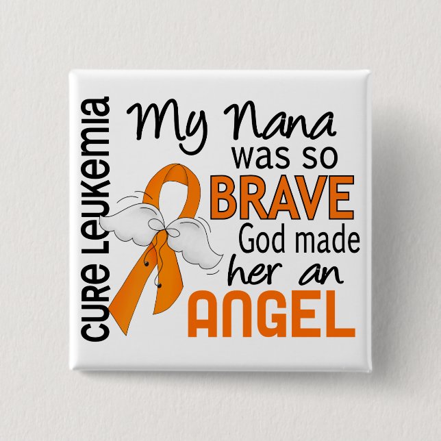 Angel 2 Nana Leukaemia Inch Square Button (Front)