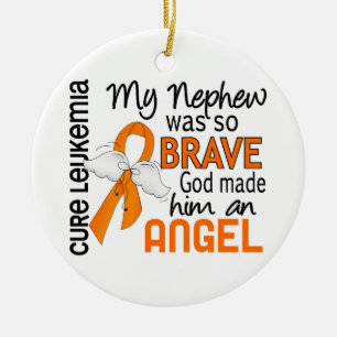 Angel 2 Nephew Leukaemia Ceramic Ornament