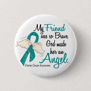 Angel 2 Ovarian Cancer Friend Inch Round Button
