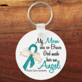Angel 2 Ovarian Cancer Mom Keychain (Front)
