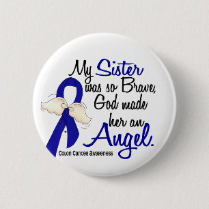 Angel 2 Sister Colon Cancer Inch Round Button