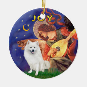 Angel 3 - American Eskimo Dog Ceramic Ornament