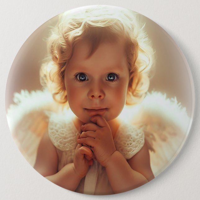 Angel 6 Inch Round Button (Front)