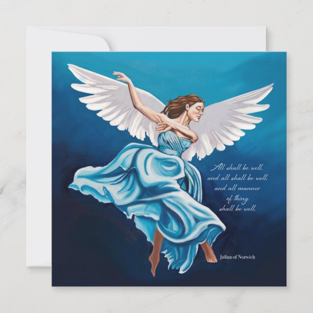 Angel All Shall Be Well Christmas Card (Front)