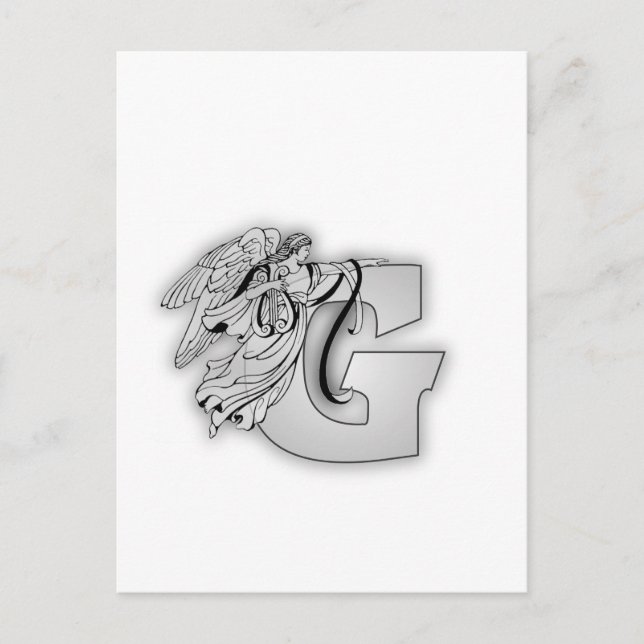 Angel Alphabet G Initial Monogram Postcard (Front)