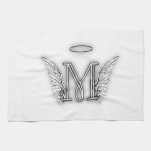 Angel Alphabet M Initial Letter Wings Halo Kitchen Towel