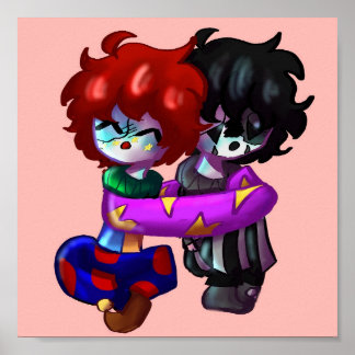 Angel and Aiden Hugging Print