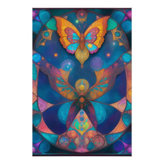 Angel and Butterfly Cosmic poster