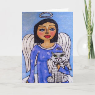 Angel and Cat  Holiday Card