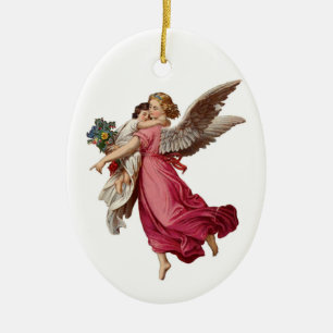 Angel and Child Ceramic Ornament