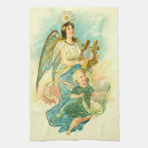 Angel and child kitchen towel