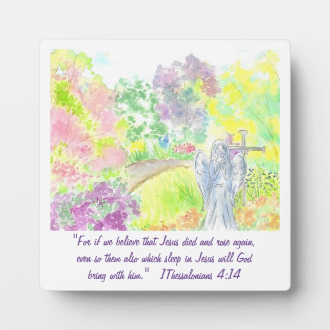 Angel and Cross Garden Poster  Plaque (Front)