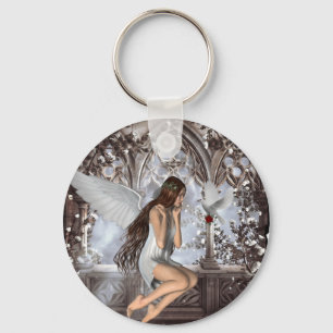 Angel and Her Dove Keychain