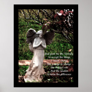 Angel and Serenity Prayer Poster
