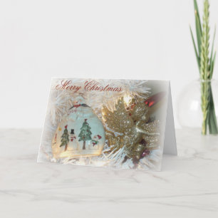 Angel and Snowman Sparkle Christmas Card
