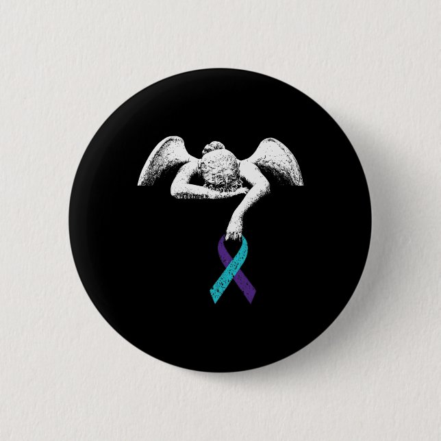 Angel And Suicide Awareness Suicide Prevention Clo 2 Inch Round Button (Front)