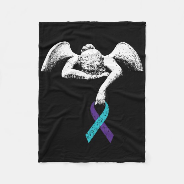 Angel And Suicide Awareness Suicide Prevention Clo Fleece Blanket (Front)