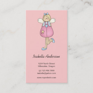 Angel Antics · Angel · Pink Business Card