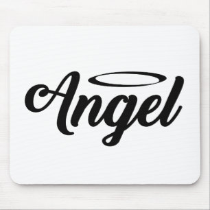 Angel Art Cool Text Graphic Angel Word Text Art Mouse Pad